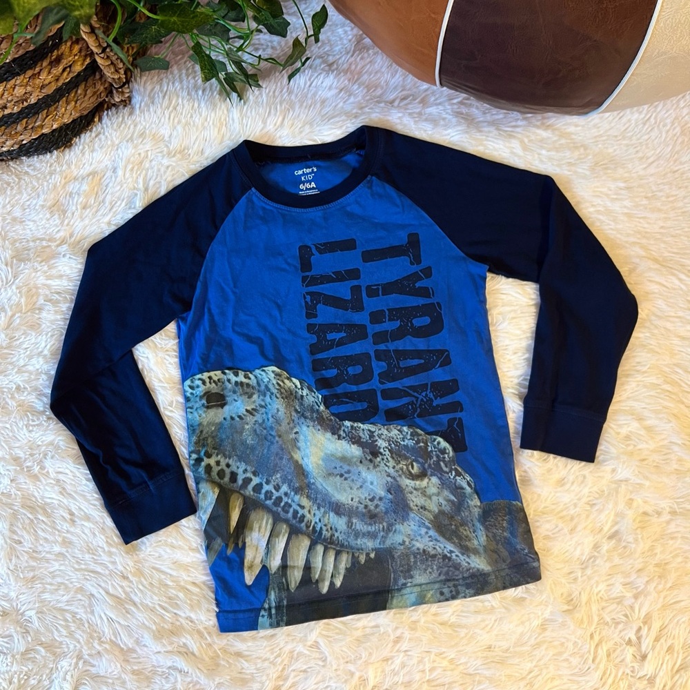 Carter's Blue Tyrant Lizard Long Sleeve Tee